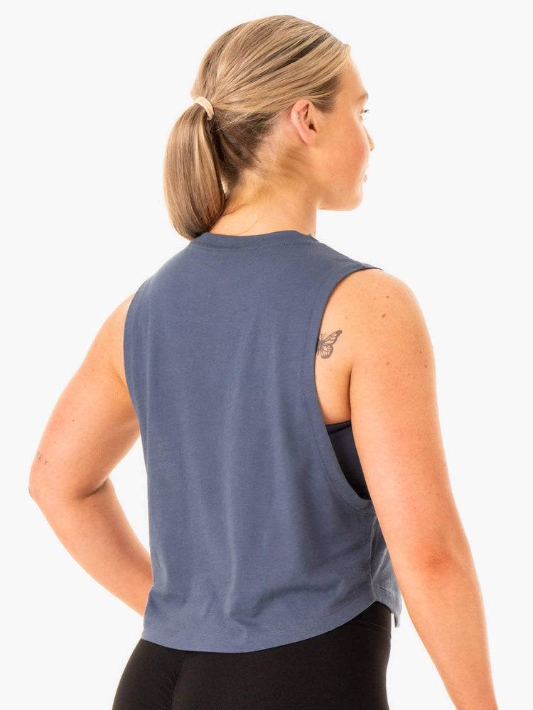 Podkoszulki Damskie Ryderwear Women Tanks Flow Scoop Szare Niebieskie | PL1311FM