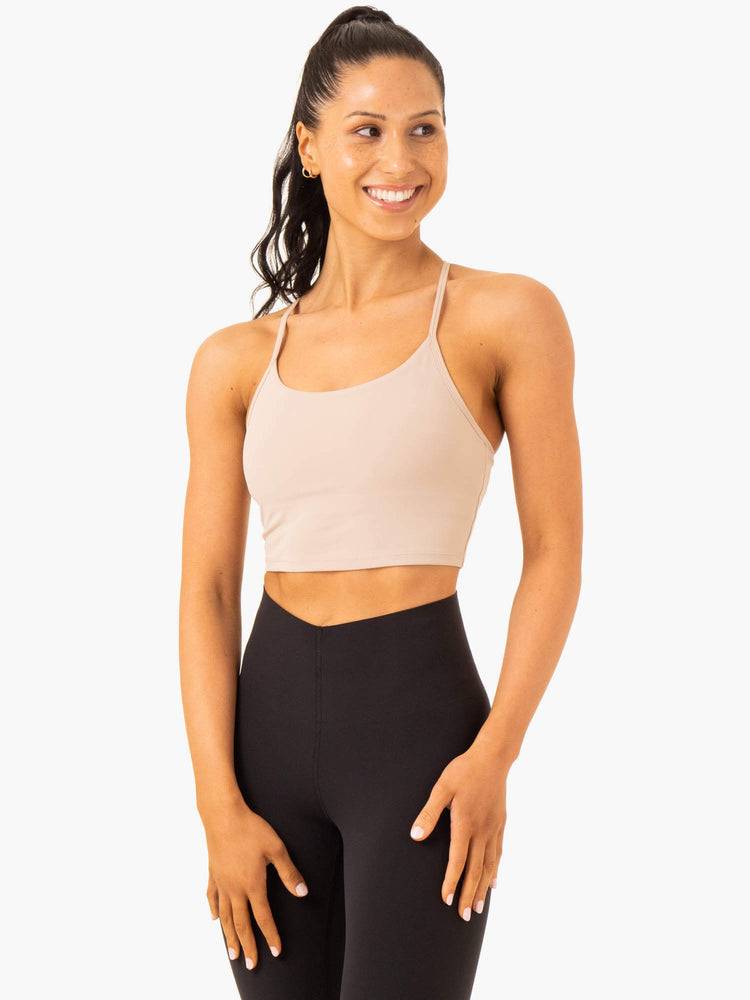 Podkoszulki Damskie Ryderwear Women Tanks Embody Compression Bra Głęboka Brązowe | PL1313HK