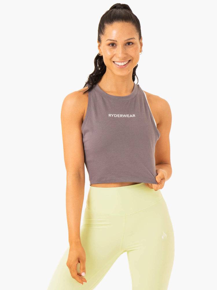 Podkoszulki Damskie Ryderwear Women Tanks Frequency Szare | PL1320VD