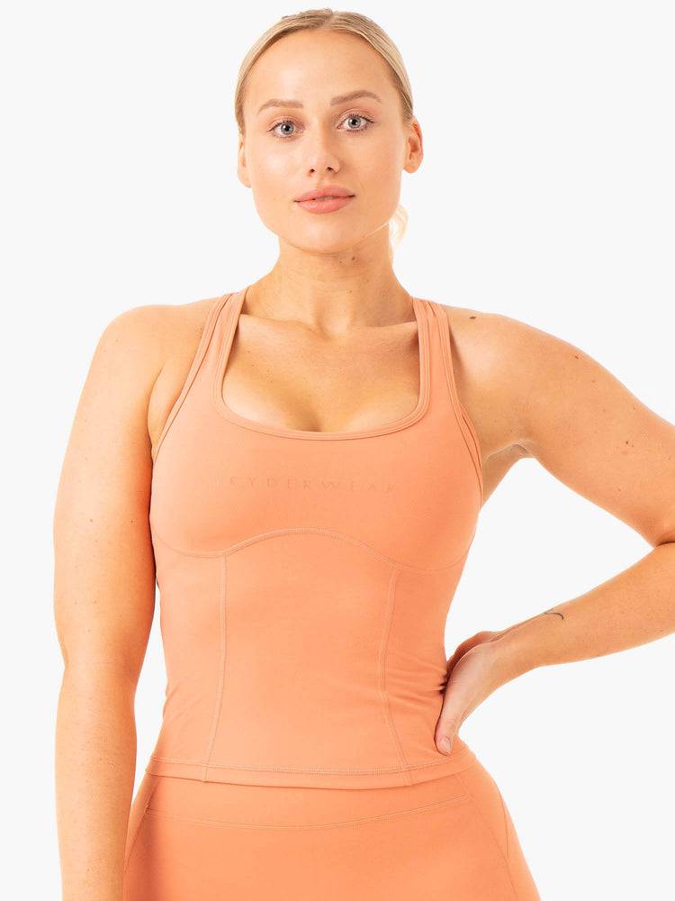 Podkoszulki Damskie Ryderwear Women Tanks NKD Frame Pomarańczowe | PL1321BC