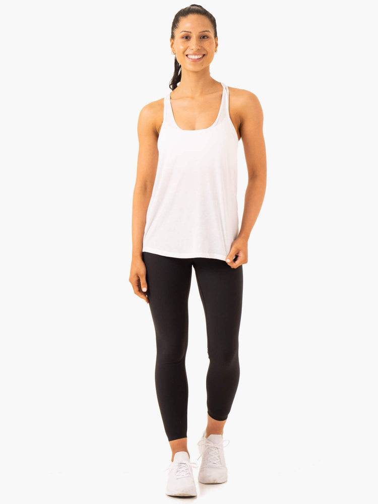 Podkoszulki Damskie Ryderwear Women Tanks Ease Relaxed Białe | PL1337FM