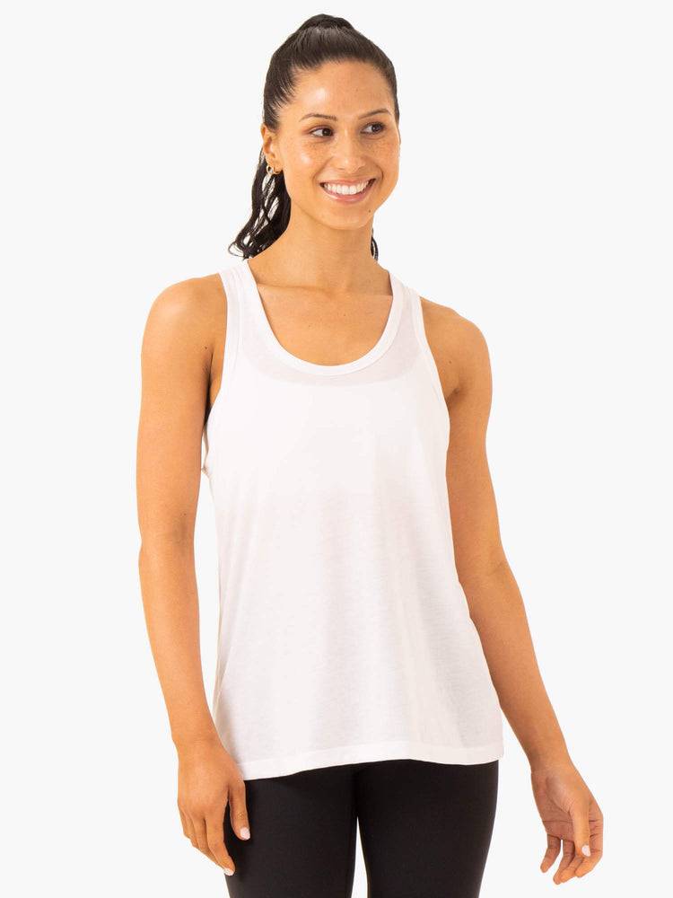 Podkoszulki Damskie Ryderwear Women Tanks Ease Relaxed Białe | PL1337FM