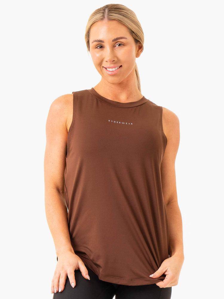 Podkoszulki Damskie Ryderwear Women Tanks Freedom Treningowe Czekolada | PL1339HK