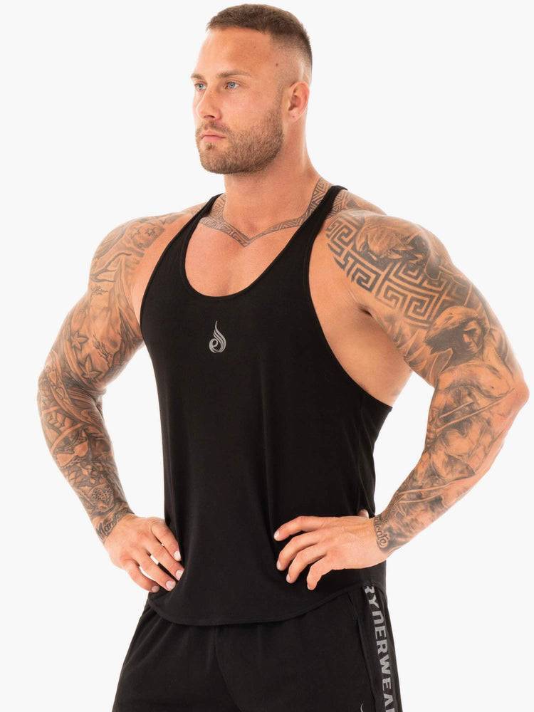 Podkoszulki Męskie Ryderwear Men Tanks Active Gym Stringers T-Back Czarne | PL2654EX