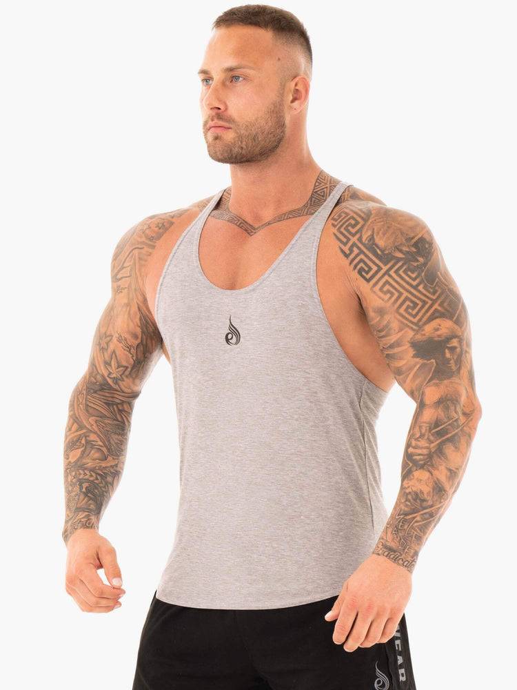 Podkoszulki Męskie Ryderwear Men Tanks Active Gym Stringers T-Back Szare | PL2655WY