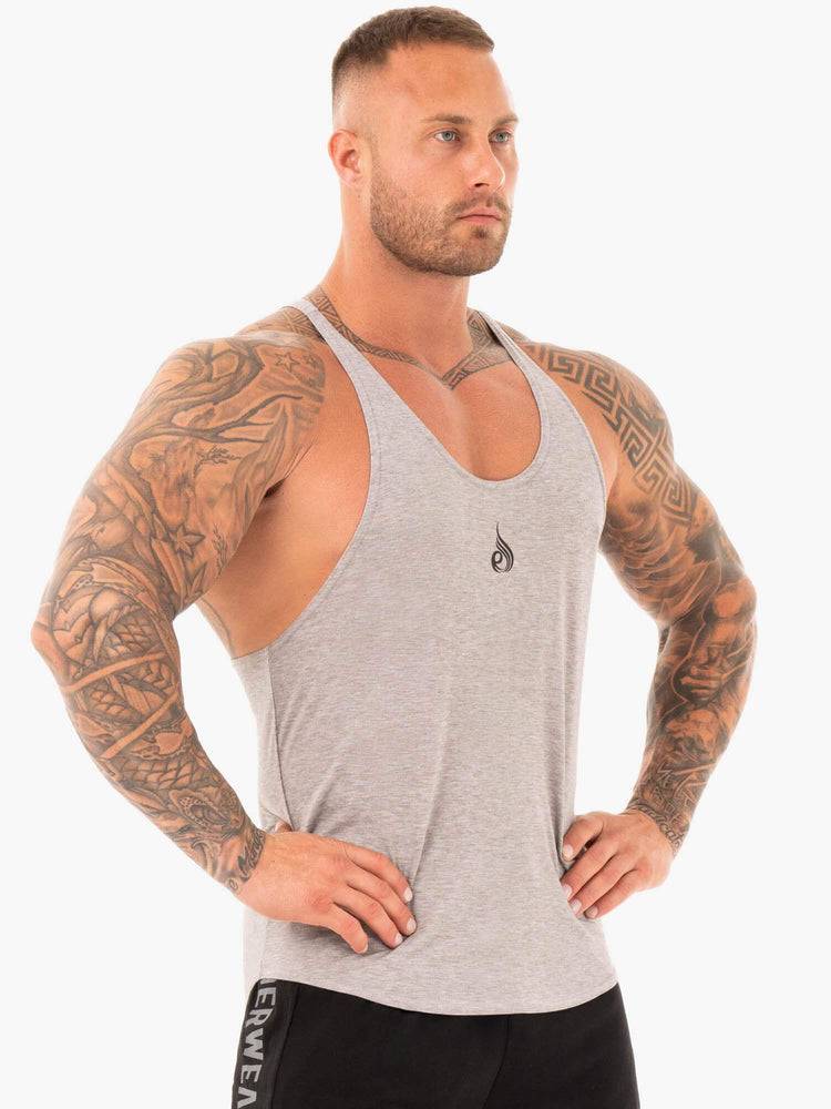 Podkoszulki Męskie Ryderwear Men Tanks Active Gym Stringers T-Back Szare | PL2655WY