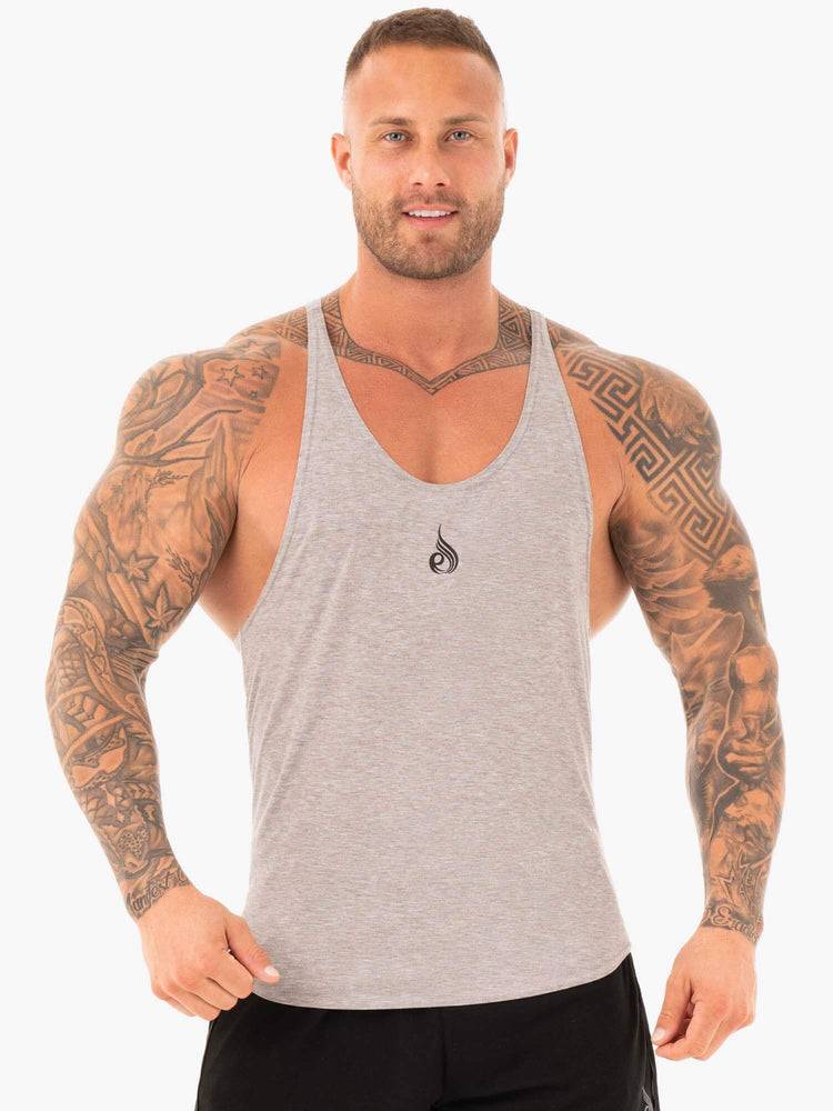 Podkoszulki Męskie Ryderwear Men Tanks Active Gym Stringers T-Back Szare | PL2655WY