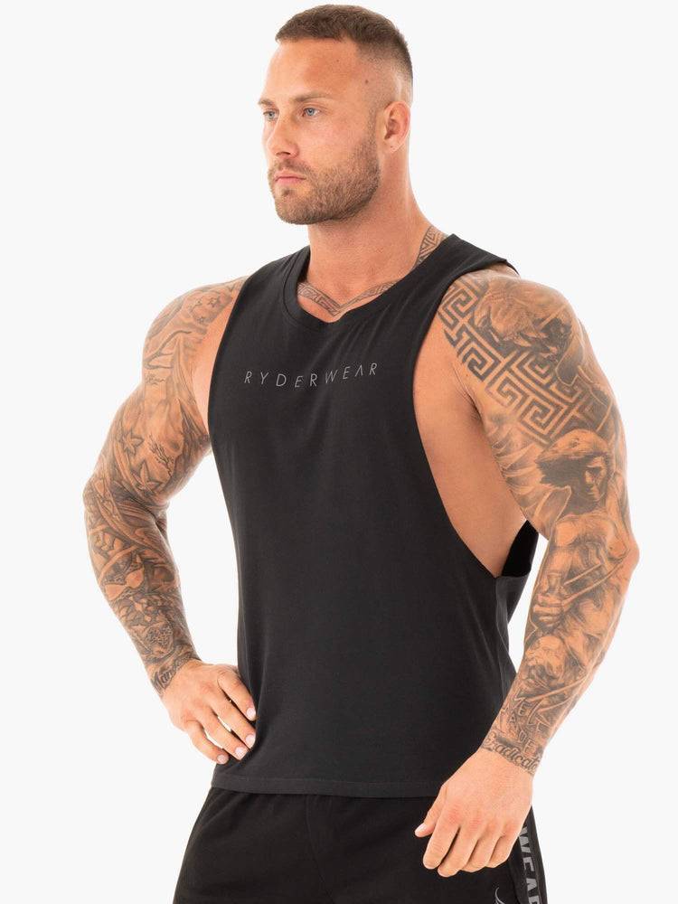 Podkoszulki Męskie Ryderwear Men Tanks Active Bawełniane Baller Tank Czarne | PL3092JJ