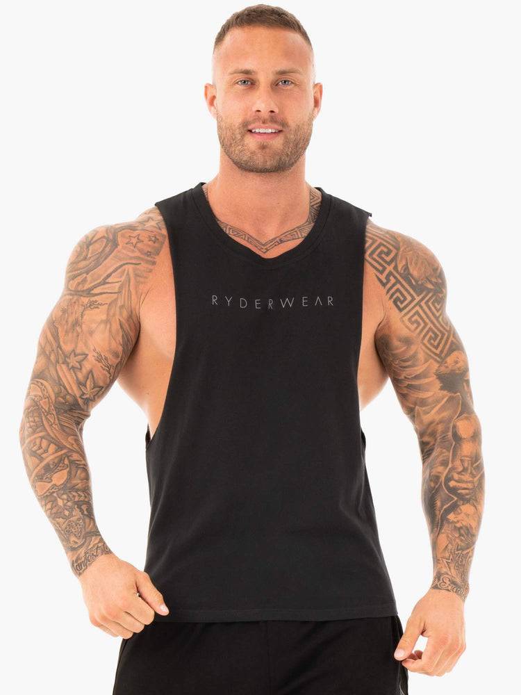 Podkoszulki Męskie Ryderwear Men Tanks Active Bawełniane Baller Tank Czarne | PL3092JJ