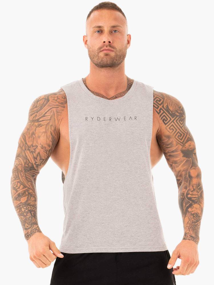 Podkoszulki Męskie Ryderwear Men Tanks Active Bawełniane Baller Tank Szare | PL3093HK