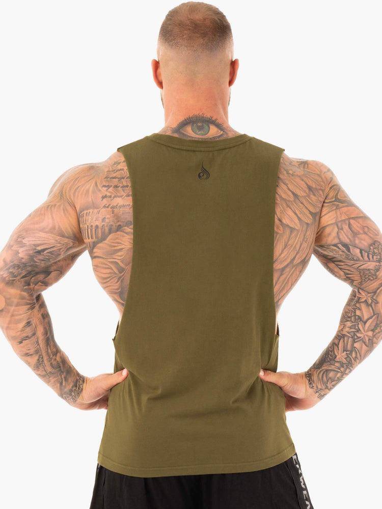 Podkoszulki Męskie Ryderwear Men Tanks Active Bawełniane Baller Tank Khaki | PL3095FM