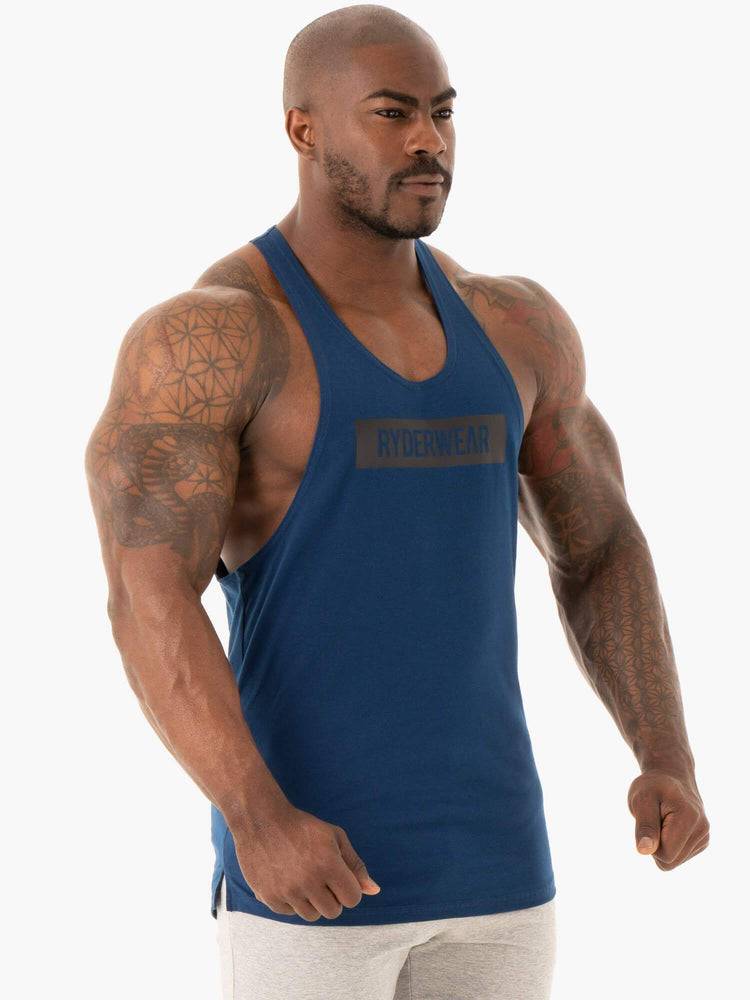 Podkoszulki Męskie Ryderwear Men Tanks Base Gym Stringers T-Back Granatowe | PL2648OR