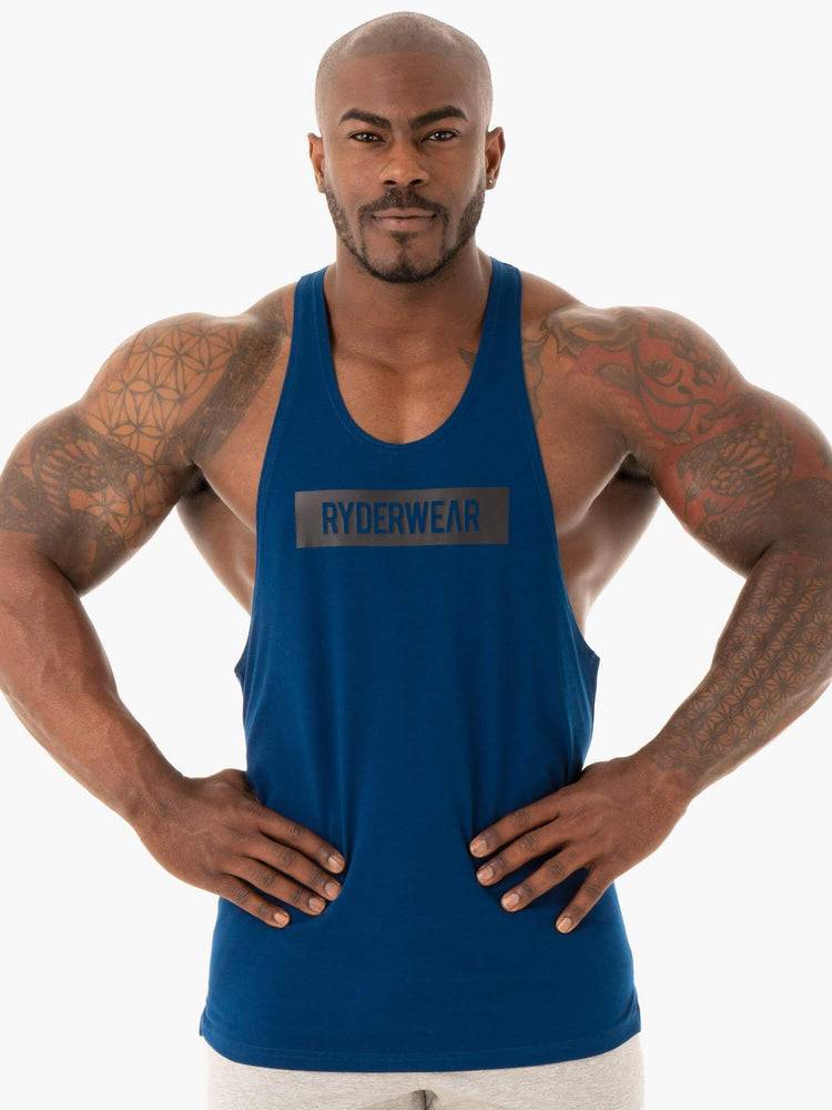 Podkoszulki Męskie Ryderwear Men Tanks Base Gym Stringers T-Back Granatowe | PL2648OR