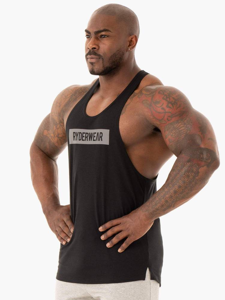 Podkoszulki Męskie Ryderwear Men Tanks Base Gym Stringers T-Back Czarne | PL2651YU