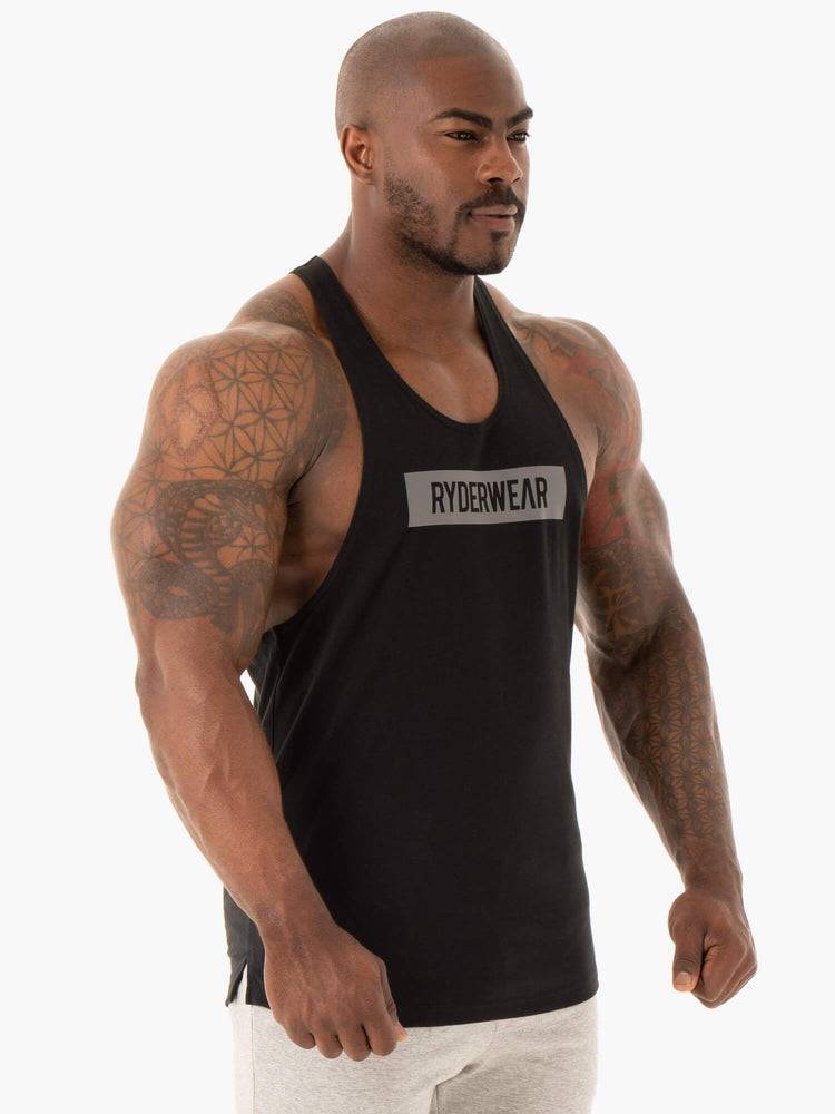 Podkoszulki Męskie Ryderwear Men Tanks Base Gym Stringers T-Back Czarne | PL2651YU