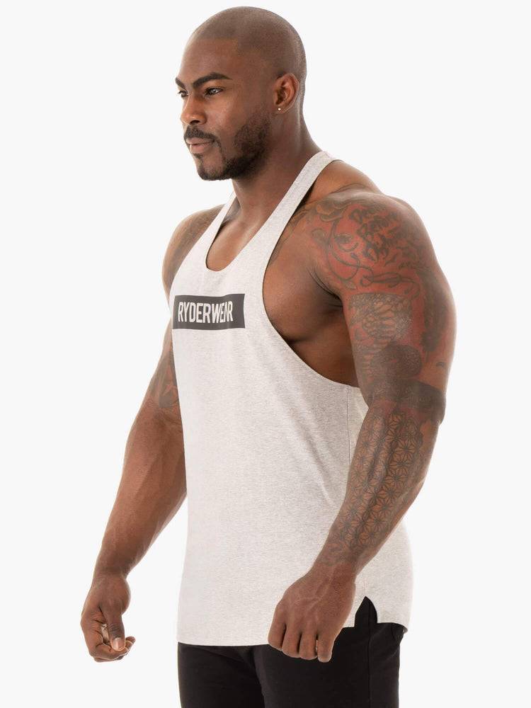 Podkoszulki Męskie Ryderwear Men Tanks Base Gym Stringers T-Back Szare | PL2653RW