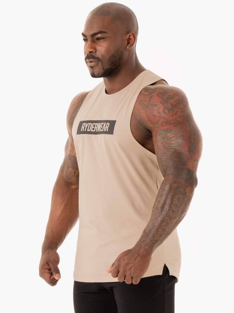 Podkoszulki Męskie Ryderwear Men Tanks Base Baller Tank Brązowe | PL3085BC