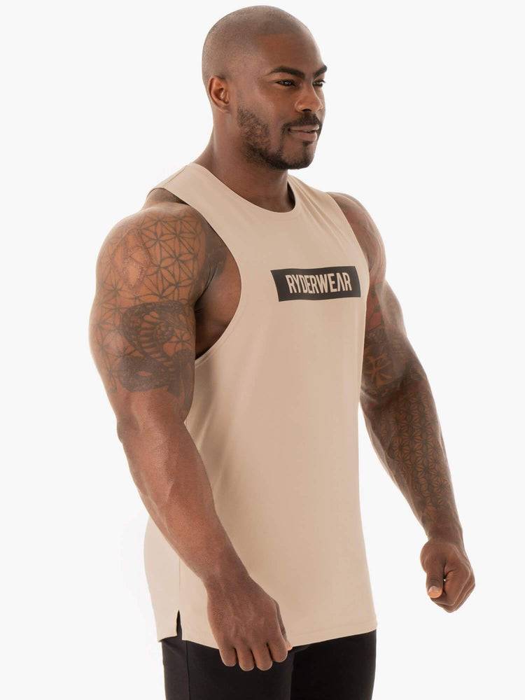 Podkoszulki Męskie Ryderwear Men Tanks Base Baller Tank Brązowe | PL3085BC