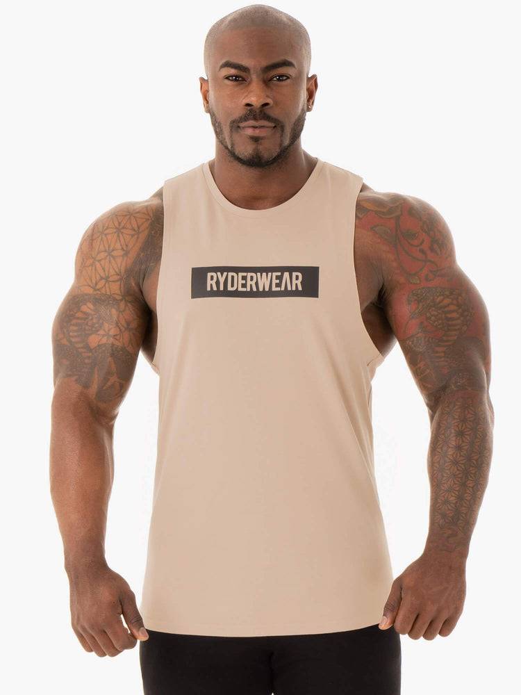 Podkoszulki Męskie Ryderwear Men Tanks Base Baller Tank Brązowe | PL3085BC