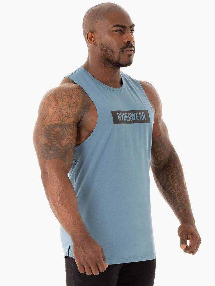 Podkoszulki Męskie Ryderwear Men Tanks Base Baller Tank Niebieskie | PL3086VD