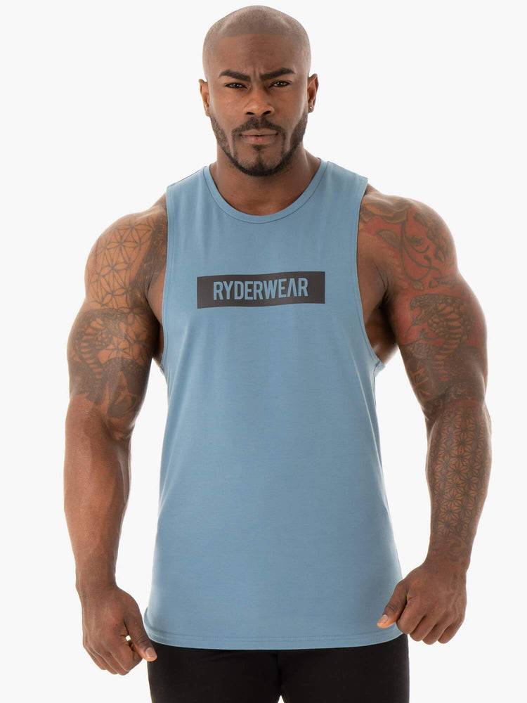 Podkoszulki Męskie Ryderwear Men Tanks Base Baller Tank Niebieskie | PL3086VD