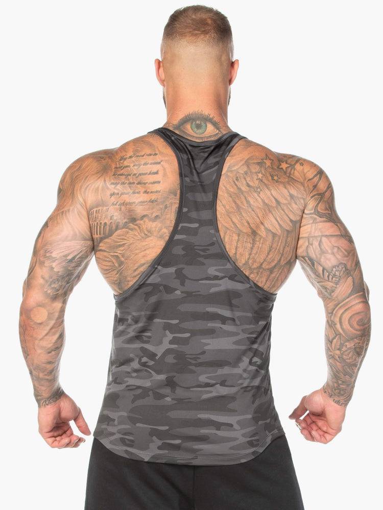 Podkoszulki Męskie Ryderwear Men Tanks Camo Gym Stringers T-Back Czarne Camo | PL2646AP