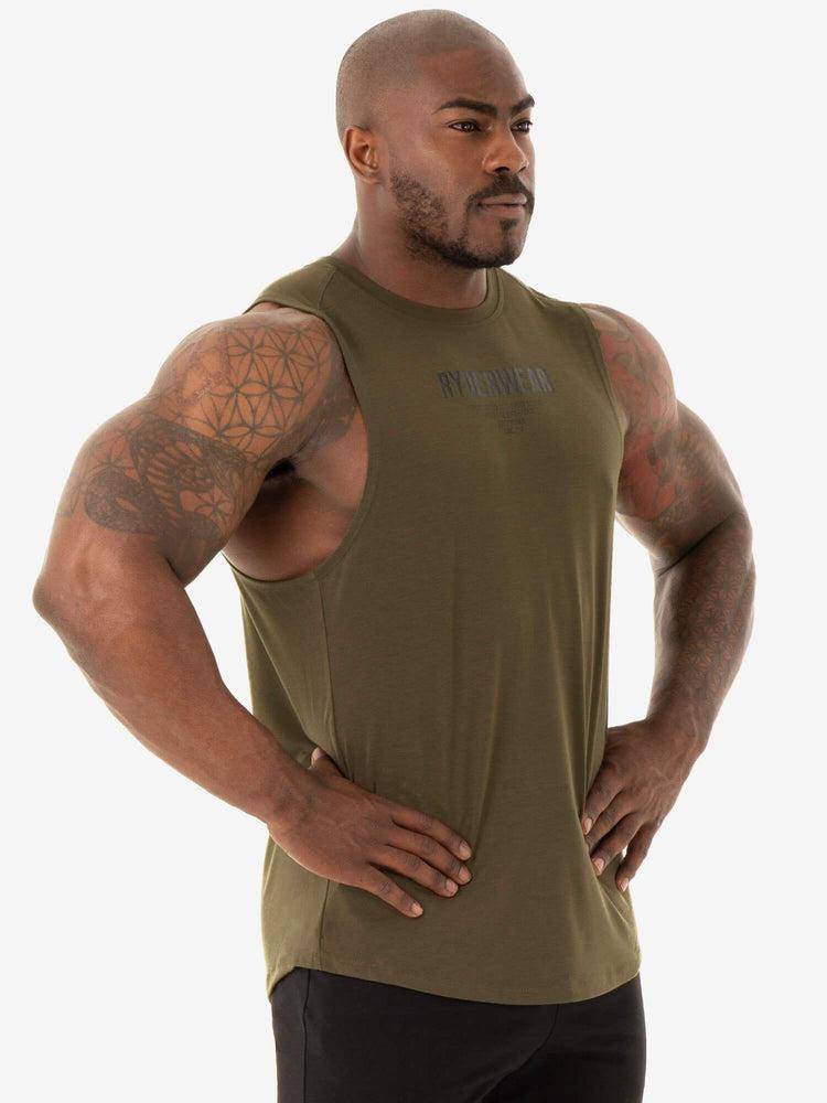 Podkoszulki Męskie Ryderwear Men Tanks Core Baller Tank Khaki | PL3072AP