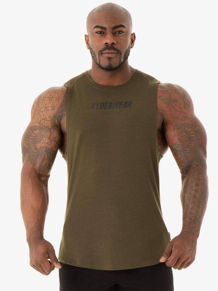 Podkoszulki Męskie Ryderwear Men Tanks Core Baller Tank Khaki | PL3072AP