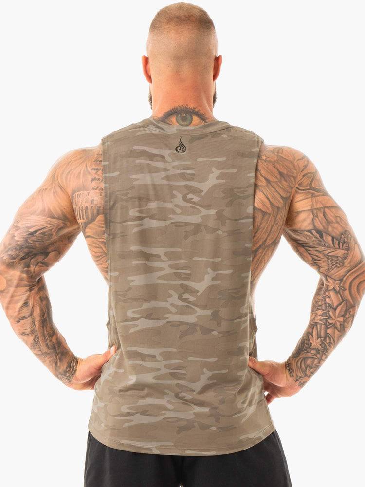 Podkoszulki Męskie Ryderwear Men Tanks Combat Baller Tank Khaki Camo | PL3074OR