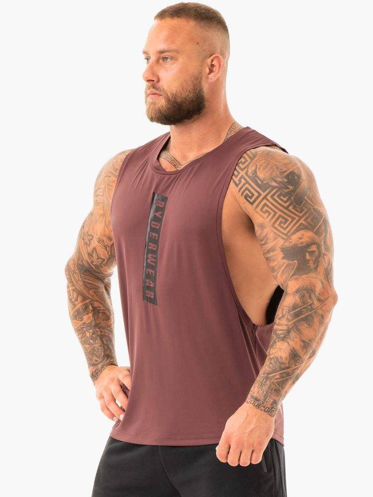 Podkoszulki Męskie Ryderwear Men Tanks Combat Baller Tank Ciemny Czerwone | PL3075IS