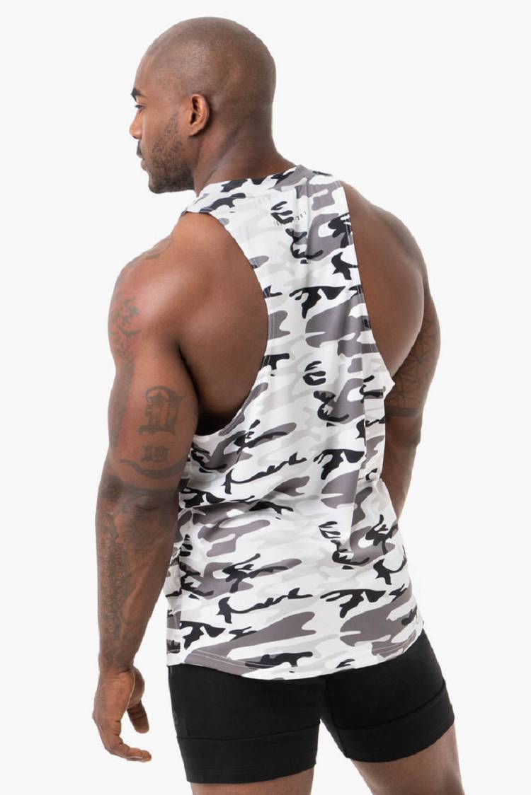 Podkoszulki Męskie Ryderwear Men Tanks Camo Tech Mesh Baller Tank Białe Camo | PL3077YU