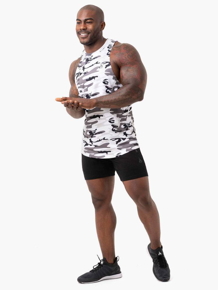 Podkoszulki Męskie Ryderwear Men Tanks Camo Tech Mesh Baller Tank Białe Camo | PL3077YU