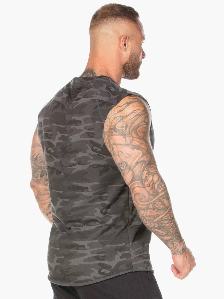 Podkoszulki Męskie Ryderwear Men Tanks Camo Fleece Tank Czarne Camo | PL3080EX