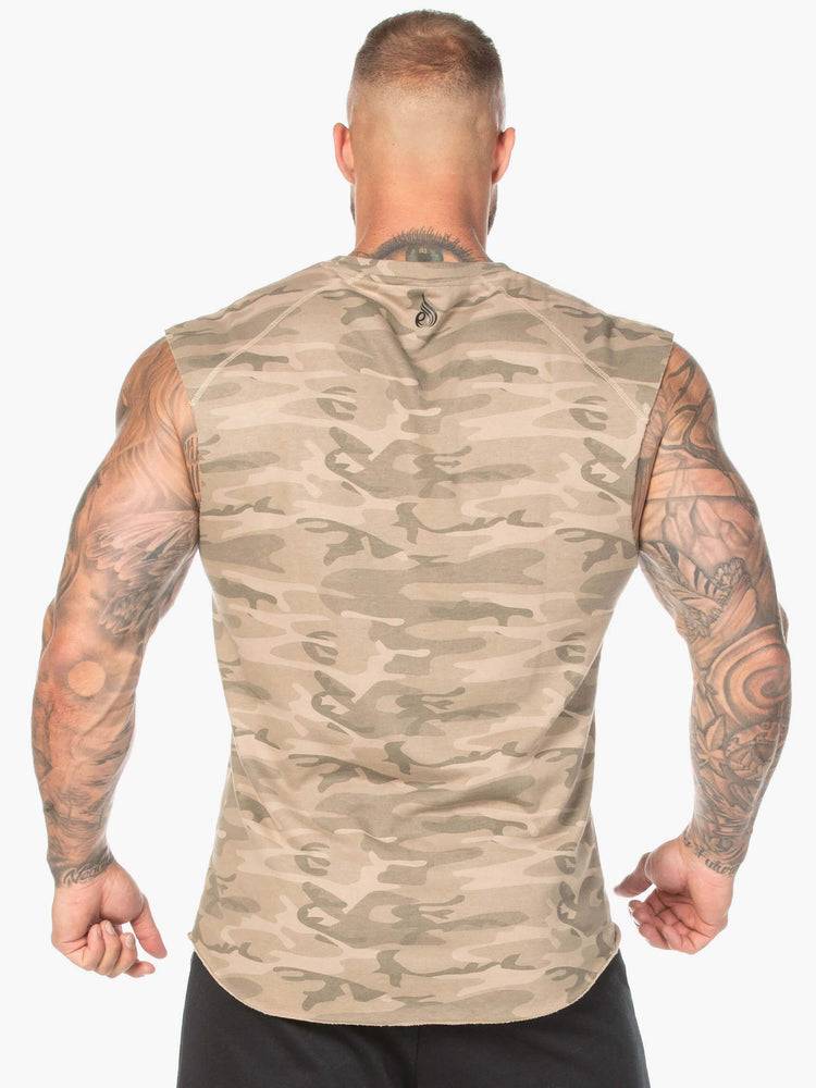 Podkoszulki Męskie Ryderwear Men Tanks Camo Fleece Tank Brązowe Camo | PL3081WY