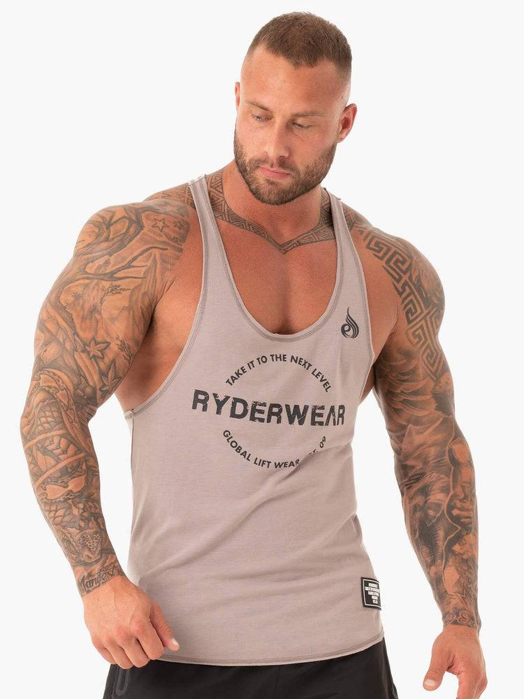 Podkoszulki Męskie Ryderwear Men Tanks Duty Gym Stringers T-Back Brązowe | PL2637WY