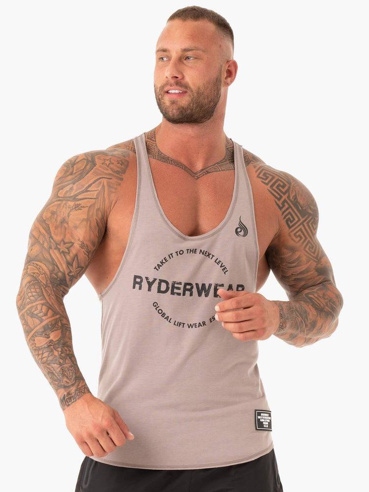 Podkoszulki Męskie Ryderwear Men Tanks Duty Gym Stringers T-Back Brązowe | PL2637WY