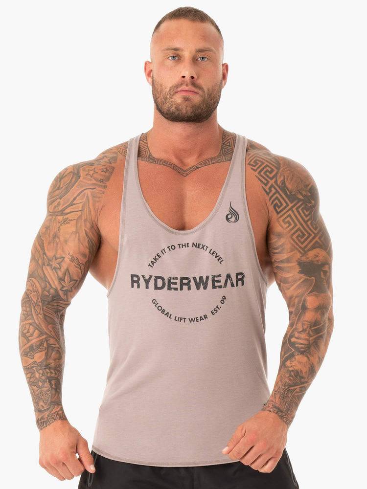 Podkoszulki Męskie Ryderwear Men Tanks Duty Gym Stringers T-Back Brązowe | PL2637WY