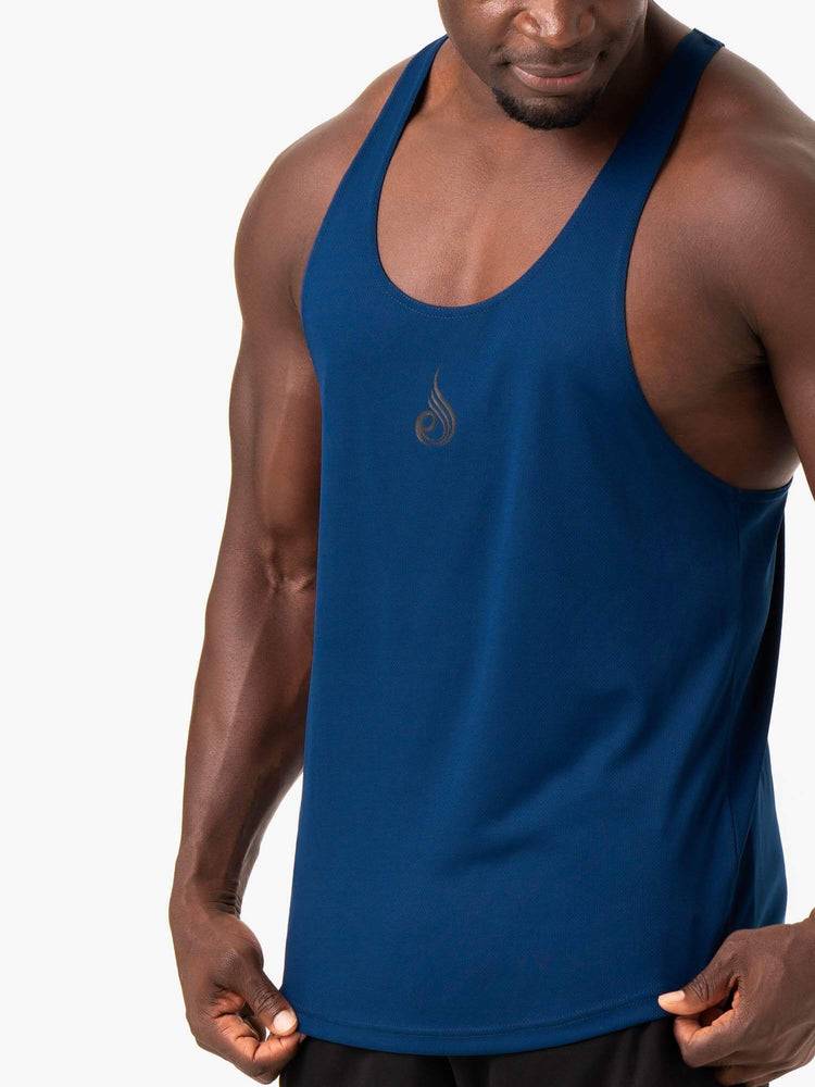 Podkoszulki Męskie Ryderwear Men Tanks Define Mesh Gym Stringers T-Back Niebieskie | PL2638QZ