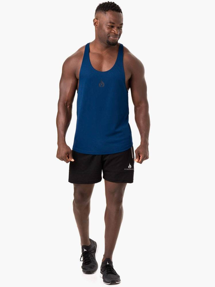 Podkoszulki Męskie Ryderwear Men Tanks Define Mesh Gym Stringers T-Back Niebieskie | PL2638QZ