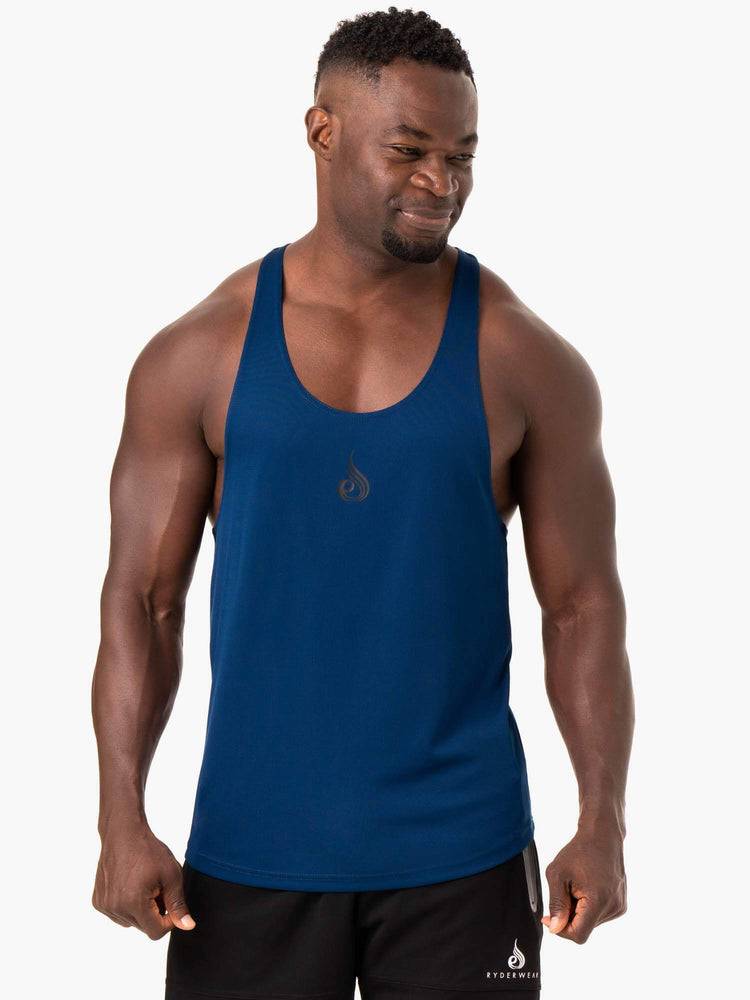 Podkoszulki Męskie Ryderwear Men Tanks Define Mesh Gym Stringers T-Back Niebieskie | PL2638QZ