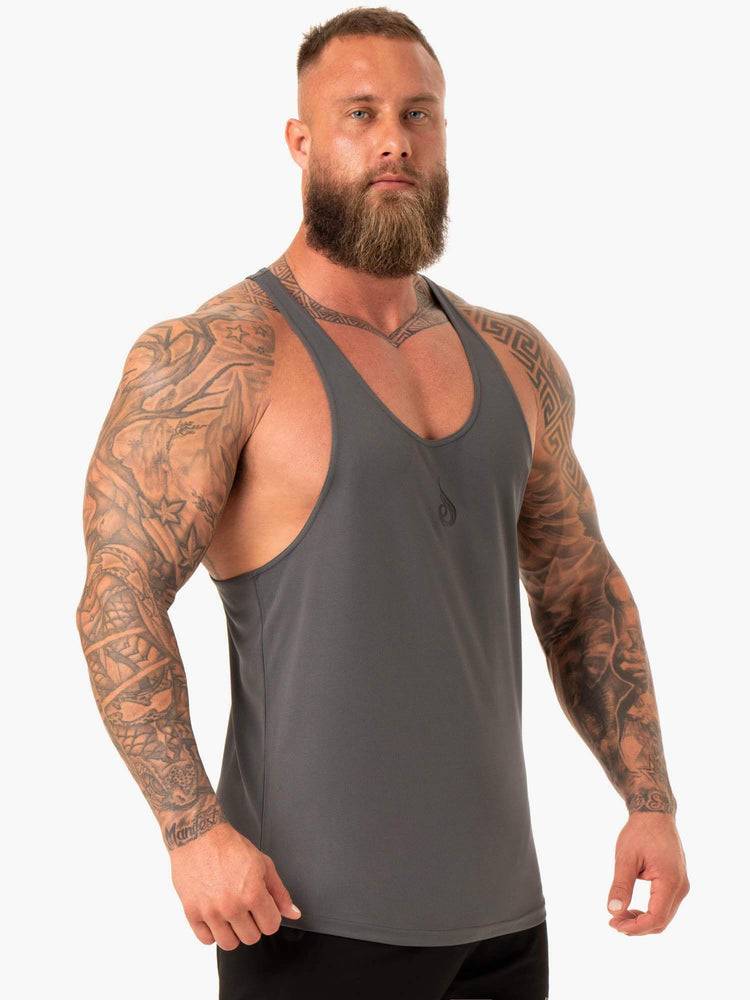 Podkoszulki Męskie Ryderwear Men Tanks Define Mesh Gym Stringers T-Back Szare | PL2641HK