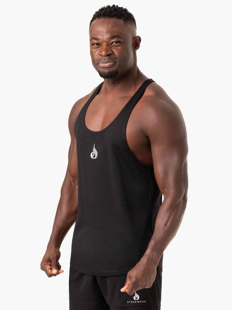 Podkoszulki Męskie Ryderwear Men Tanks Define Mesh Gym Stringers T-Back Czarne | PL2642GL