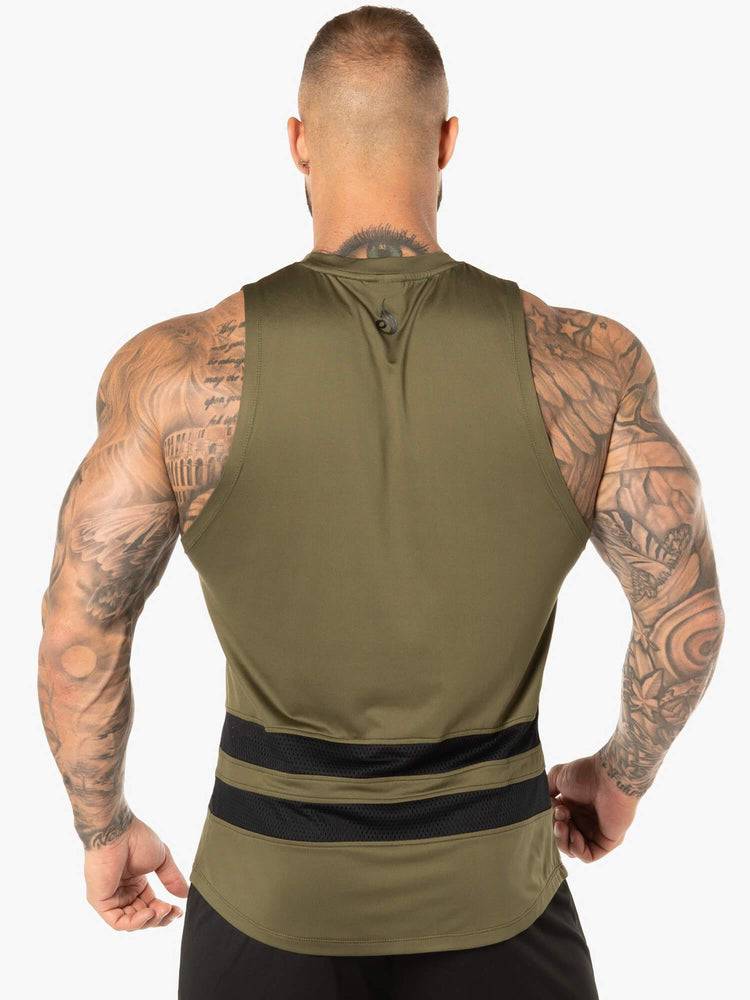 Podkoszulki Męskie Ryderwear Men Tanks Evo Mesh Baller Tank Khaki | PL3057IS