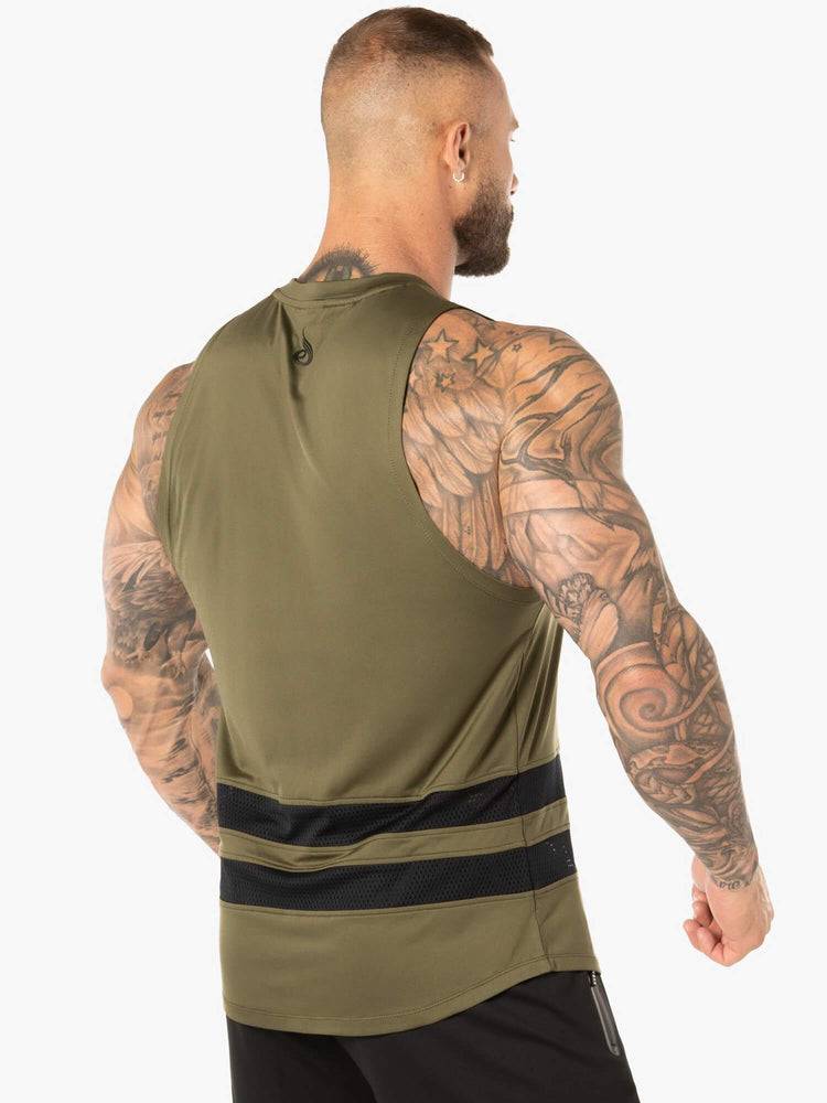 Podkoszulki Męskie Ryderwear Men Tanks Evo Mesh Baller Tank Khaki | PL3057IS