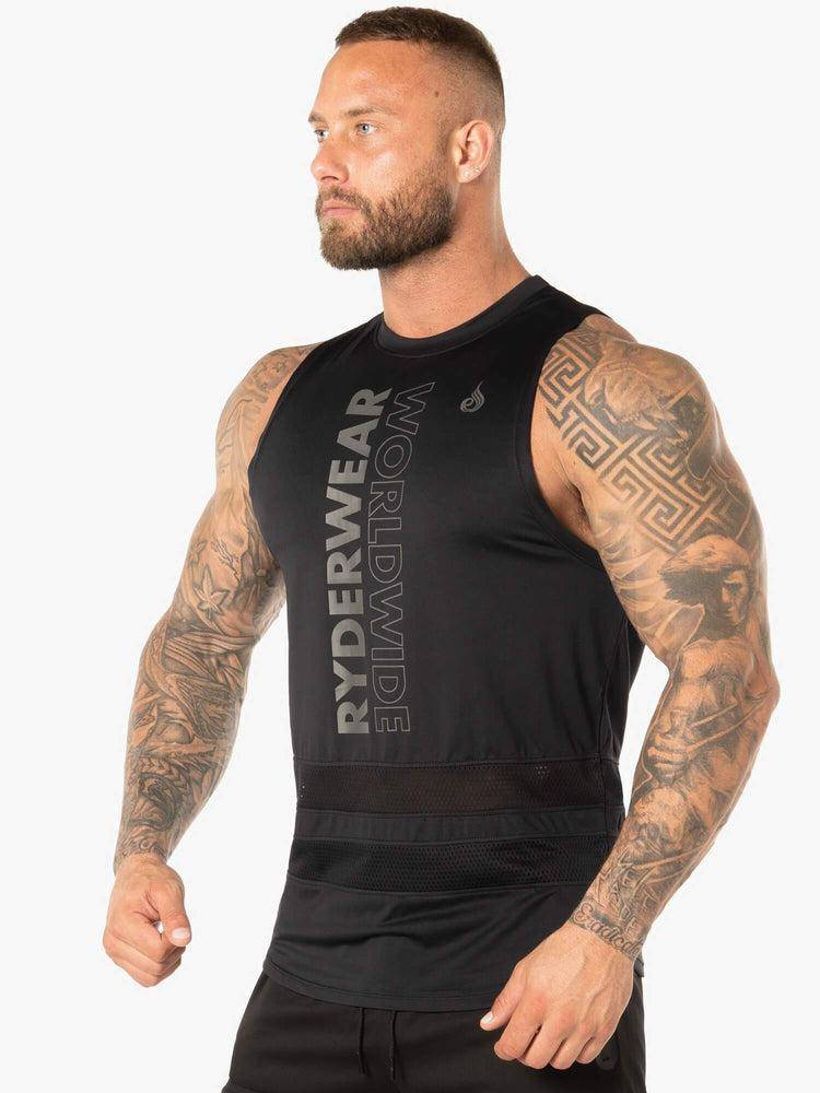 Podkoszulki Męskie Ryderwear Men Tanks Evo Mesh Baller Tank Czarne | PL3058UT