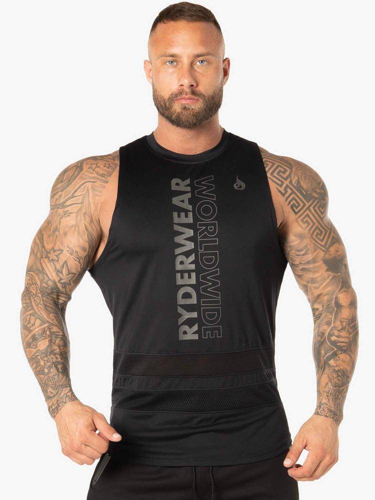 Podkoszulki Męskie Ryderwear Men Tanks Evo Mesh Baller Tank Czarne | PL3058UT