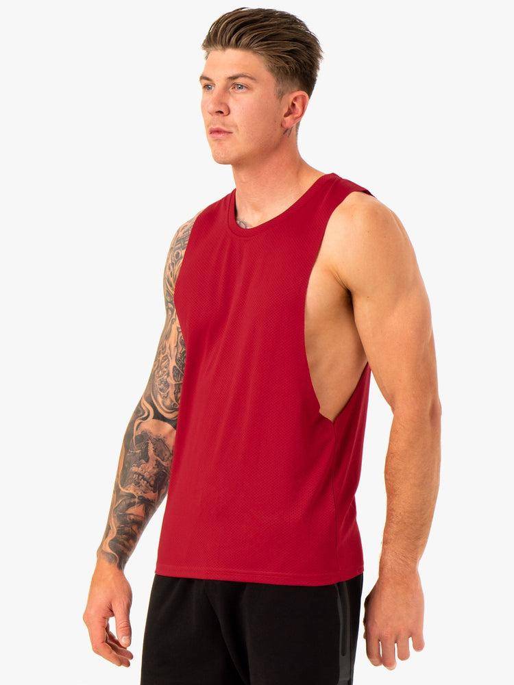 Podkoszulki Męskie Ryderwear Men Tanks Enhance Baller Tank Bordowe | PL3065MA