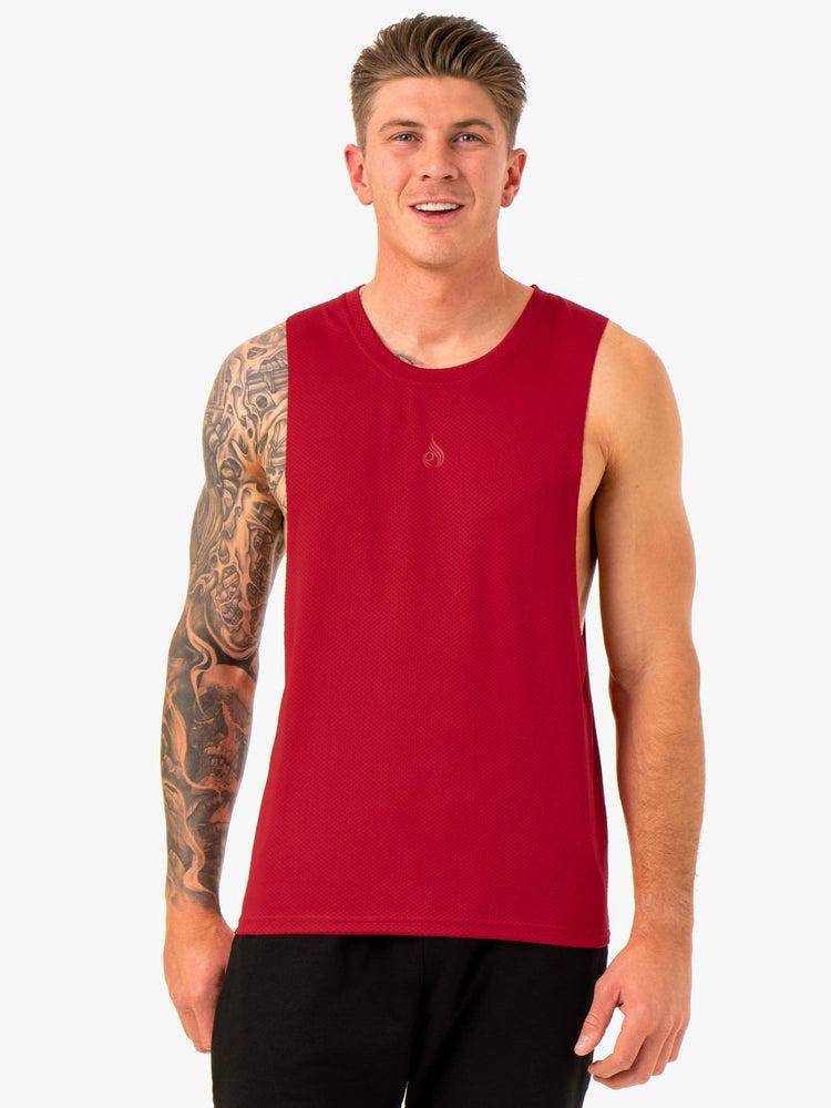 Podkoszulki Męskie Ryderwear Men Tanks Enhance Baller Tank Bordowe | PL3065MA