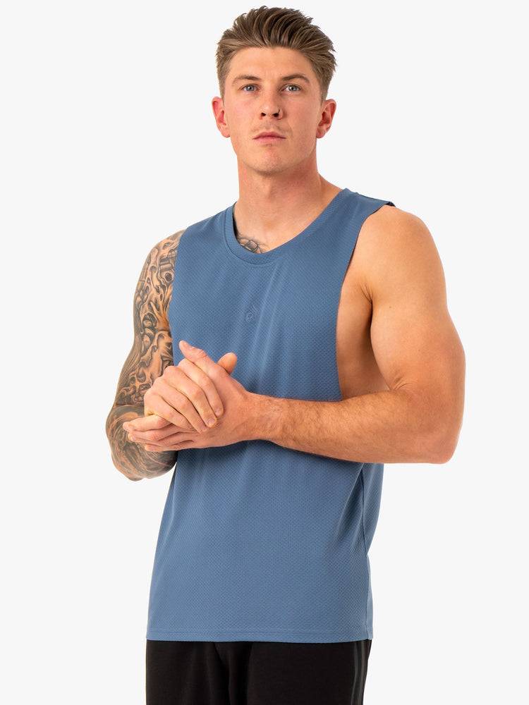 Podkoszulki Męskie Ryderwear Men Tanks Enhance Baller Tank Niebieskie | PL3067HK