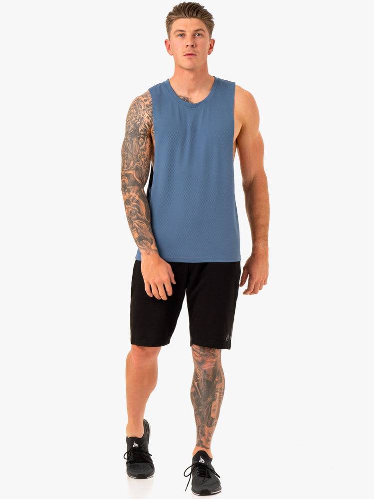 Podkoszulki Męskie Ryderwear Men Tanks Enhance Baller Tank Niebieskie | PL3067HK